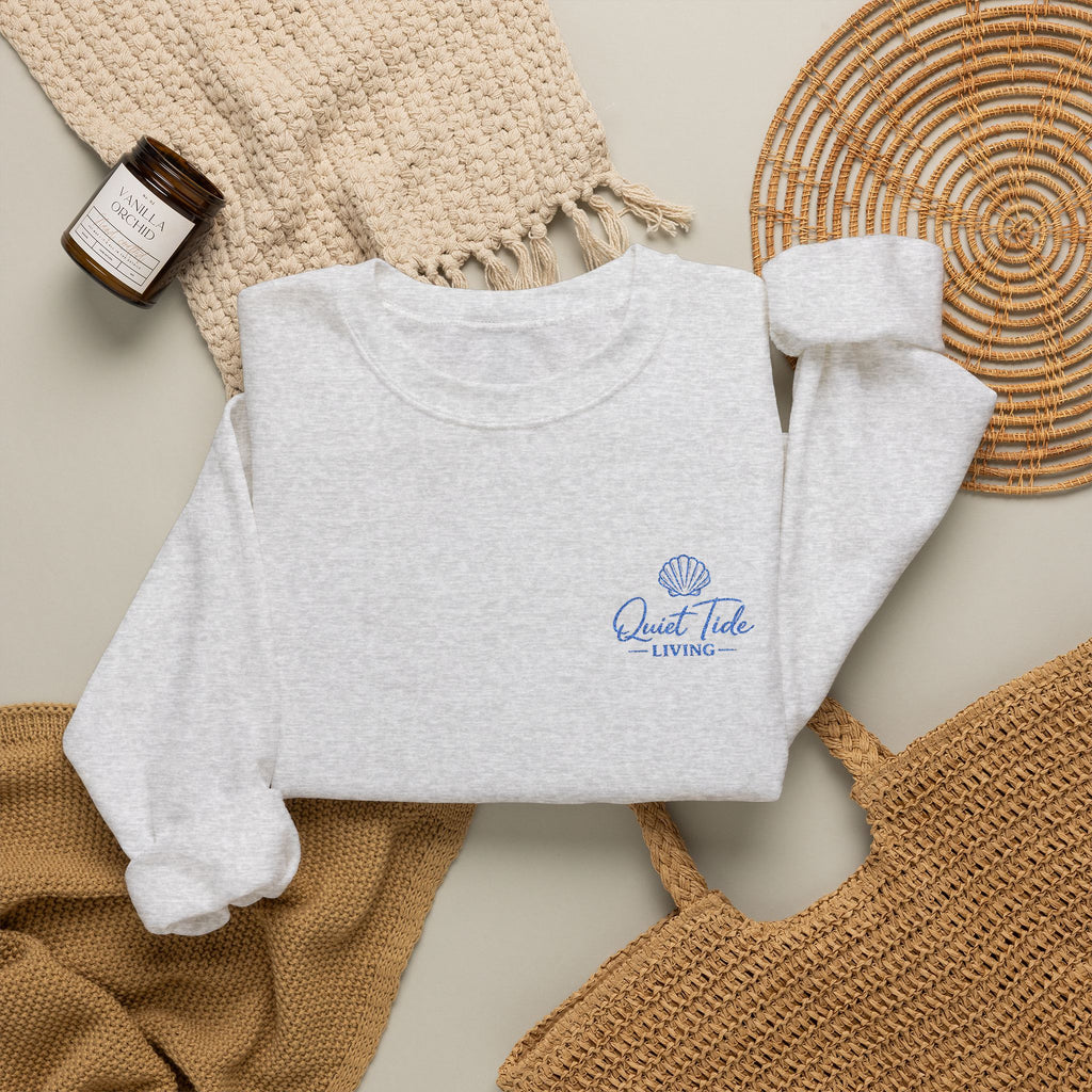 Quiet Tide Logo Crewneck Sweatshirt | Soft Coastal Living