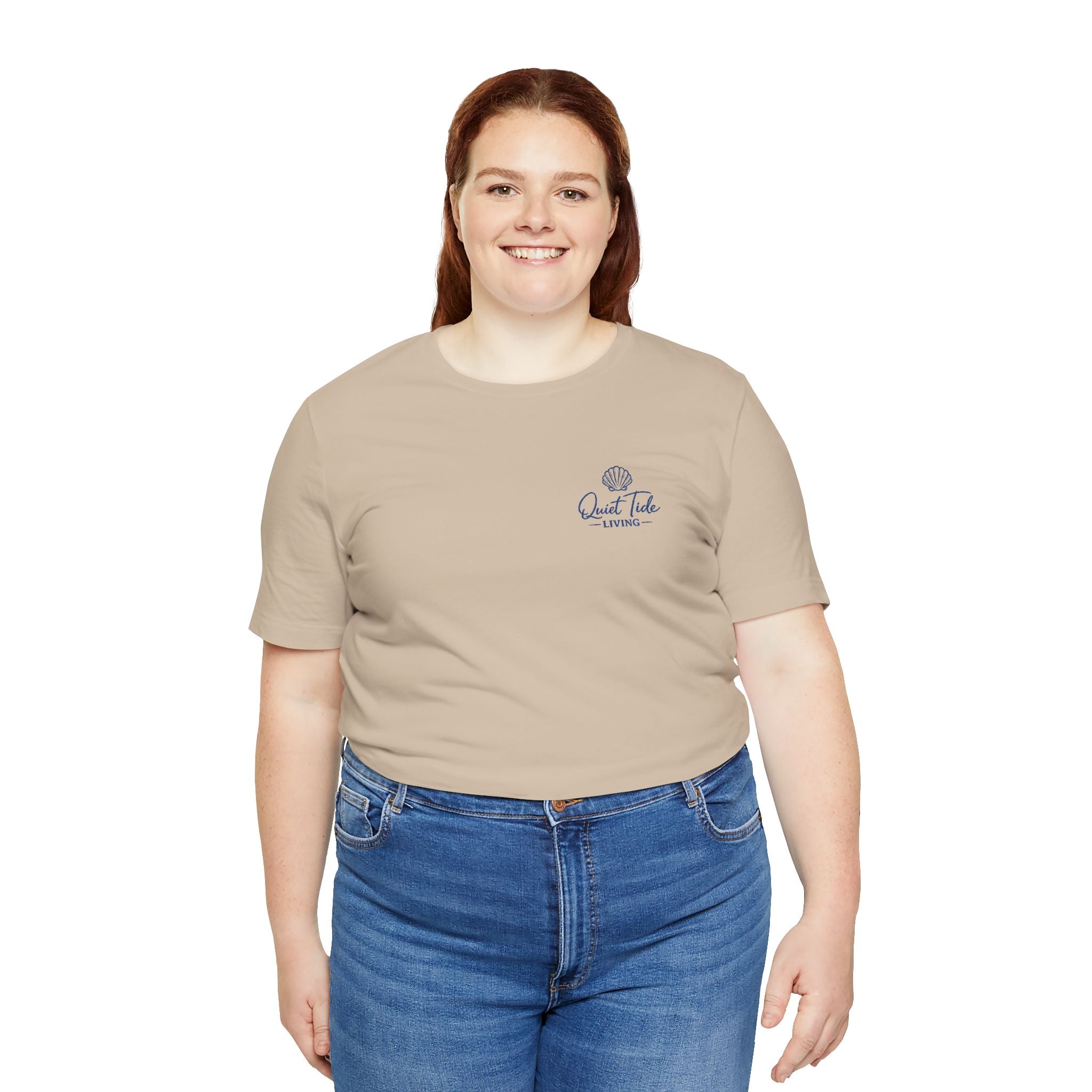 Quiet Tide Coastal Logo Tee | Bella + Canvas 3001 | Soft Coastal Lifestyle T-Shirt