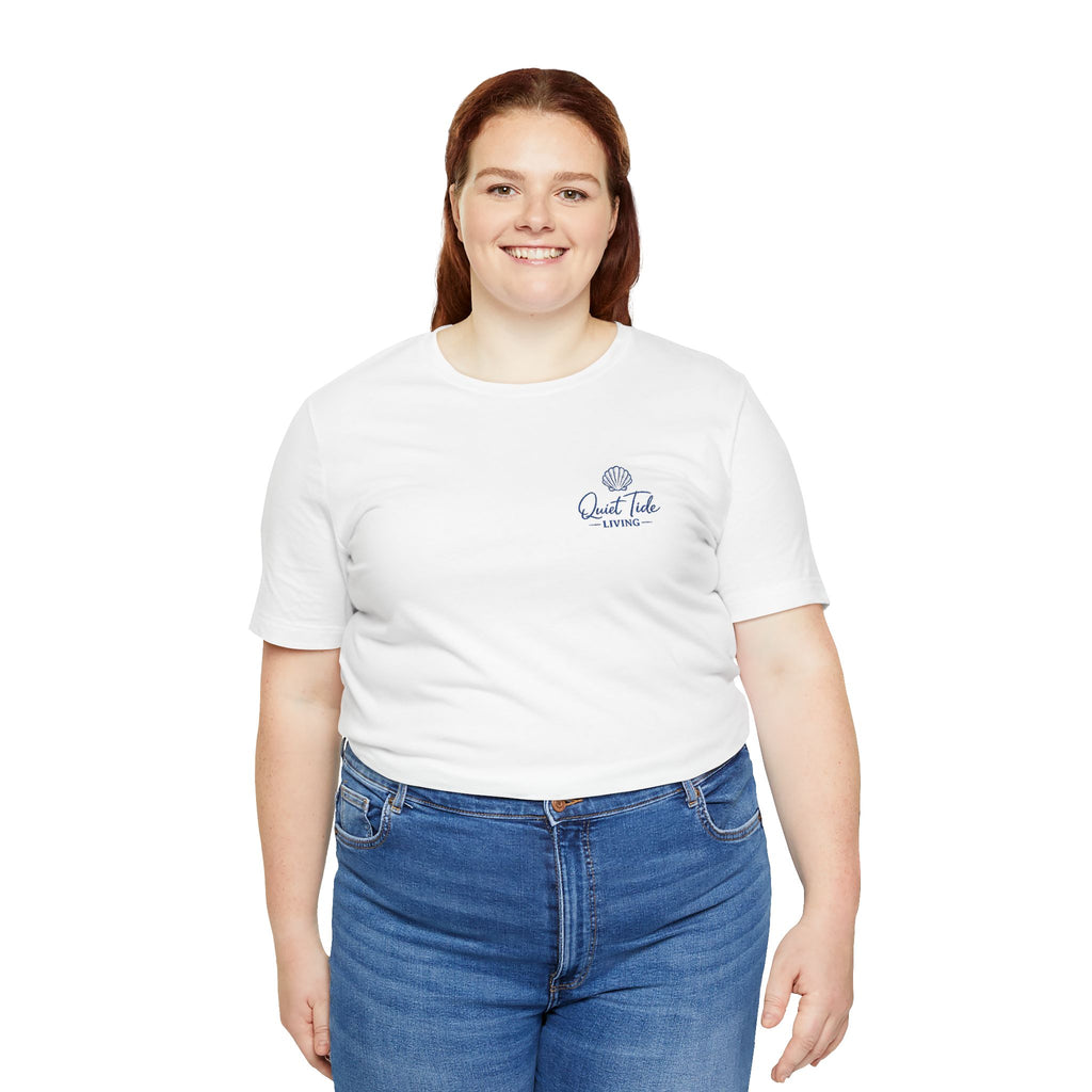 Quiet Tide Coastal Logo Tee | Bella + Canvas 3001 | Soft Coastal Lifestyle T-Shirt