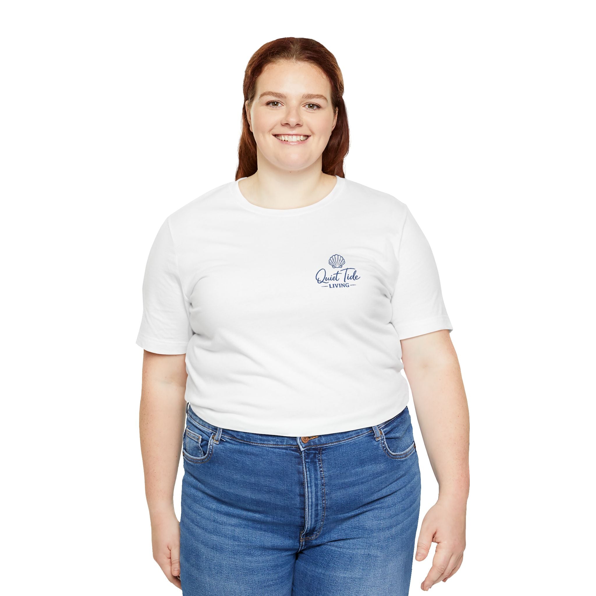 Quiet Tide Coastal Logo Tee | Bella + Canvas 3001 | Soft Coastal Lifestyle T-Shirt