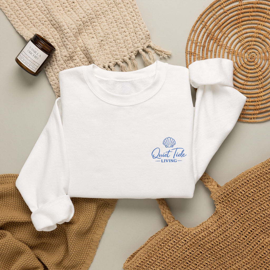 Quiet Tide Logo Crewneck Sweatshirt | Soft Coastal Living