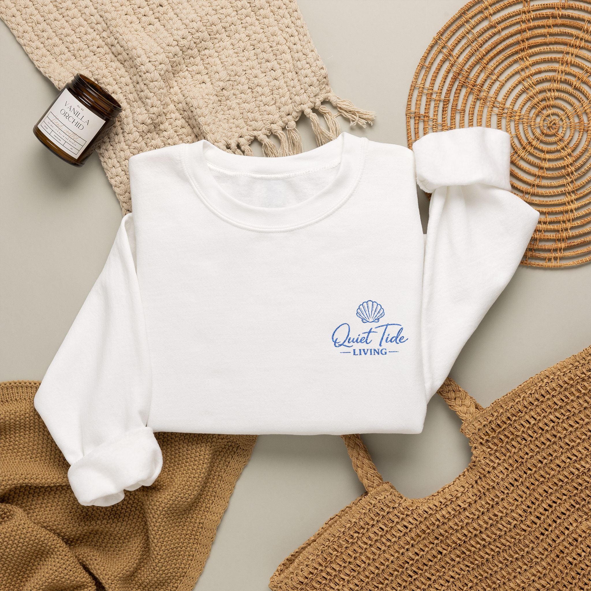 Quiet Tide Logo Crewneck Sweatshirt | Soft Coastal Living