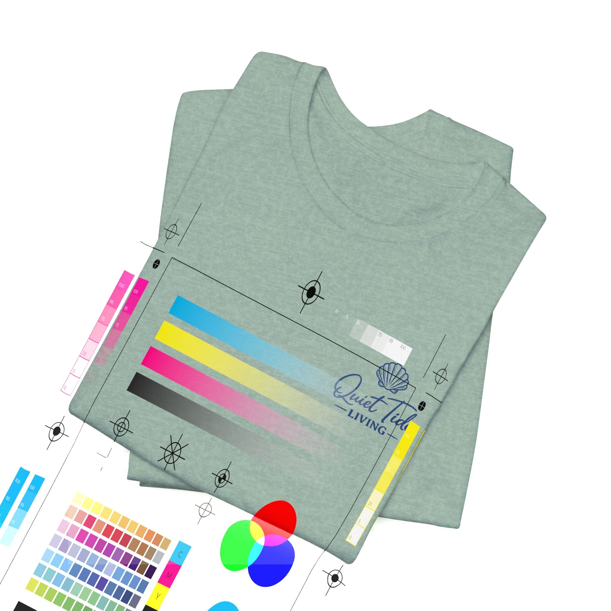 Quiet Tide Coastal Logo Tee | Bella + Canvas 3001 | Soft Coastal Lifestyle T-Shirt