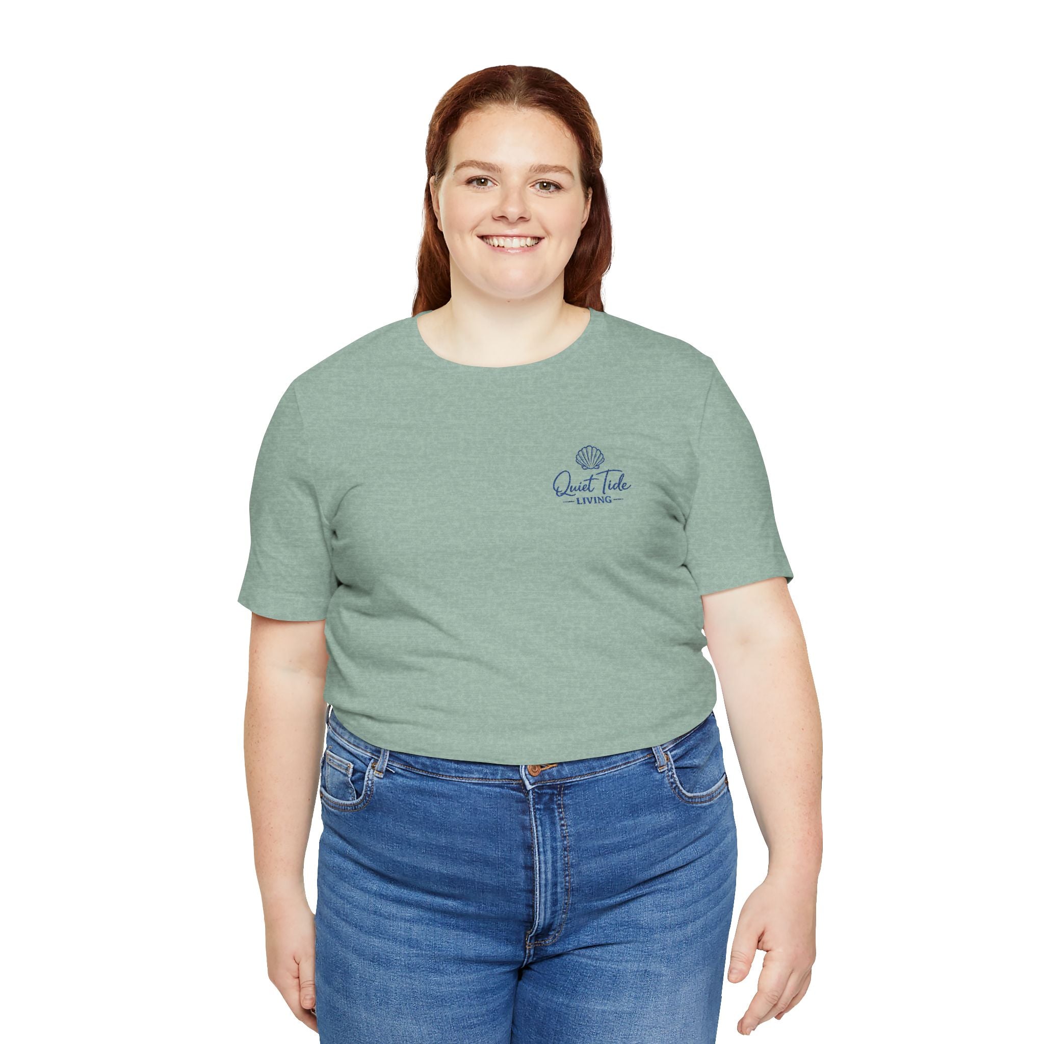 Quiet Tide Coastal Logo Tee | Bella + Canvas 3001 | Soft Coastal Lifestyle T-Shirt