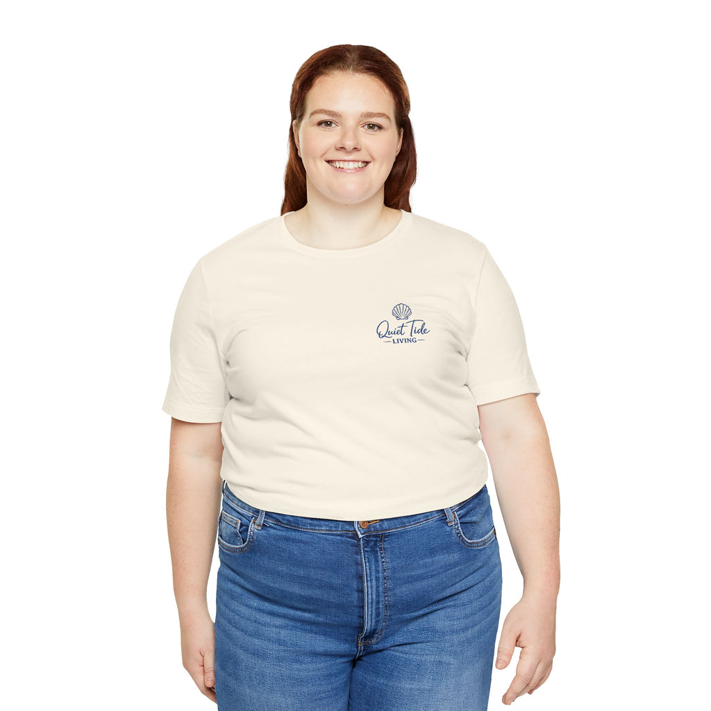 Quiet Tide Coastal Logo Tee | Bella + Canvas 3001 | Soft Coastal Lifestyle T-Shirt